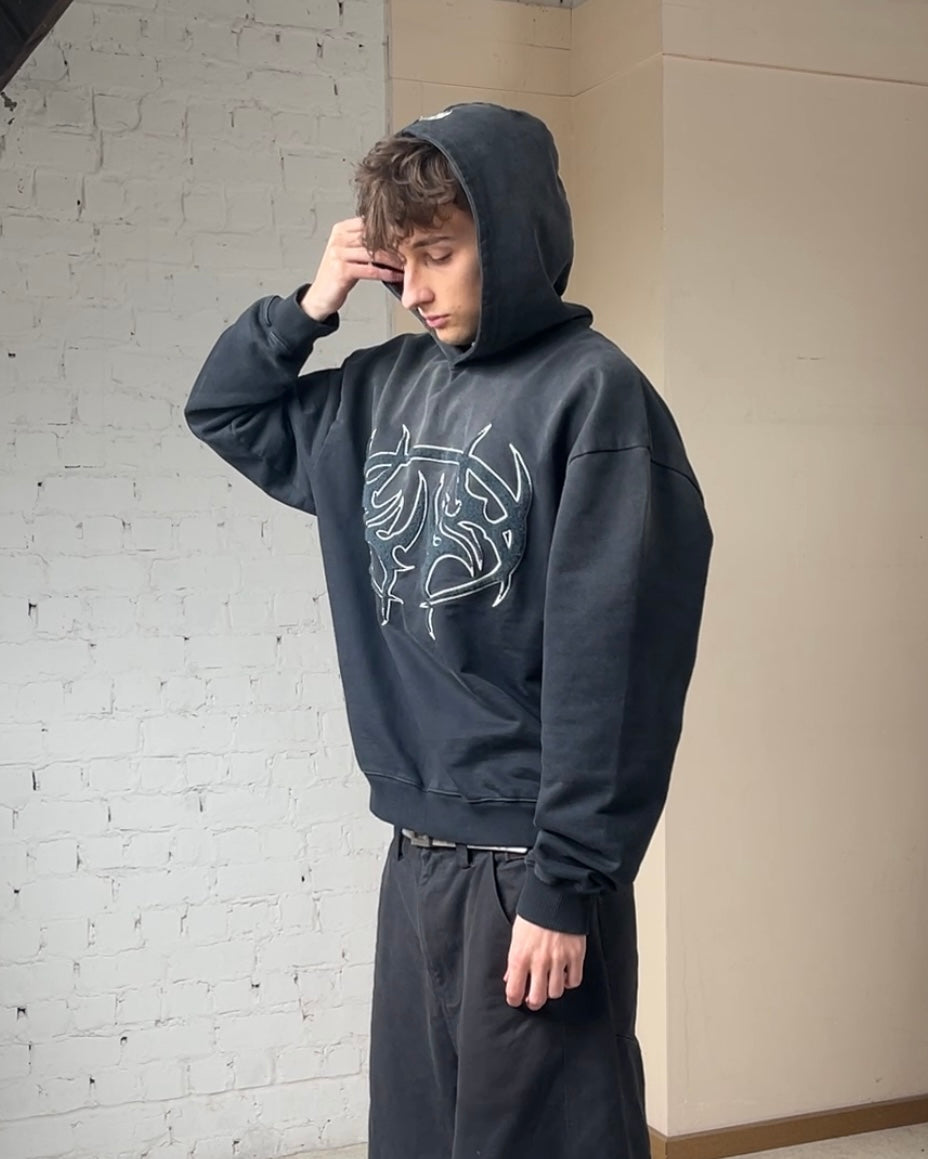 Charcoal Hoodie - Vintage Black Wash